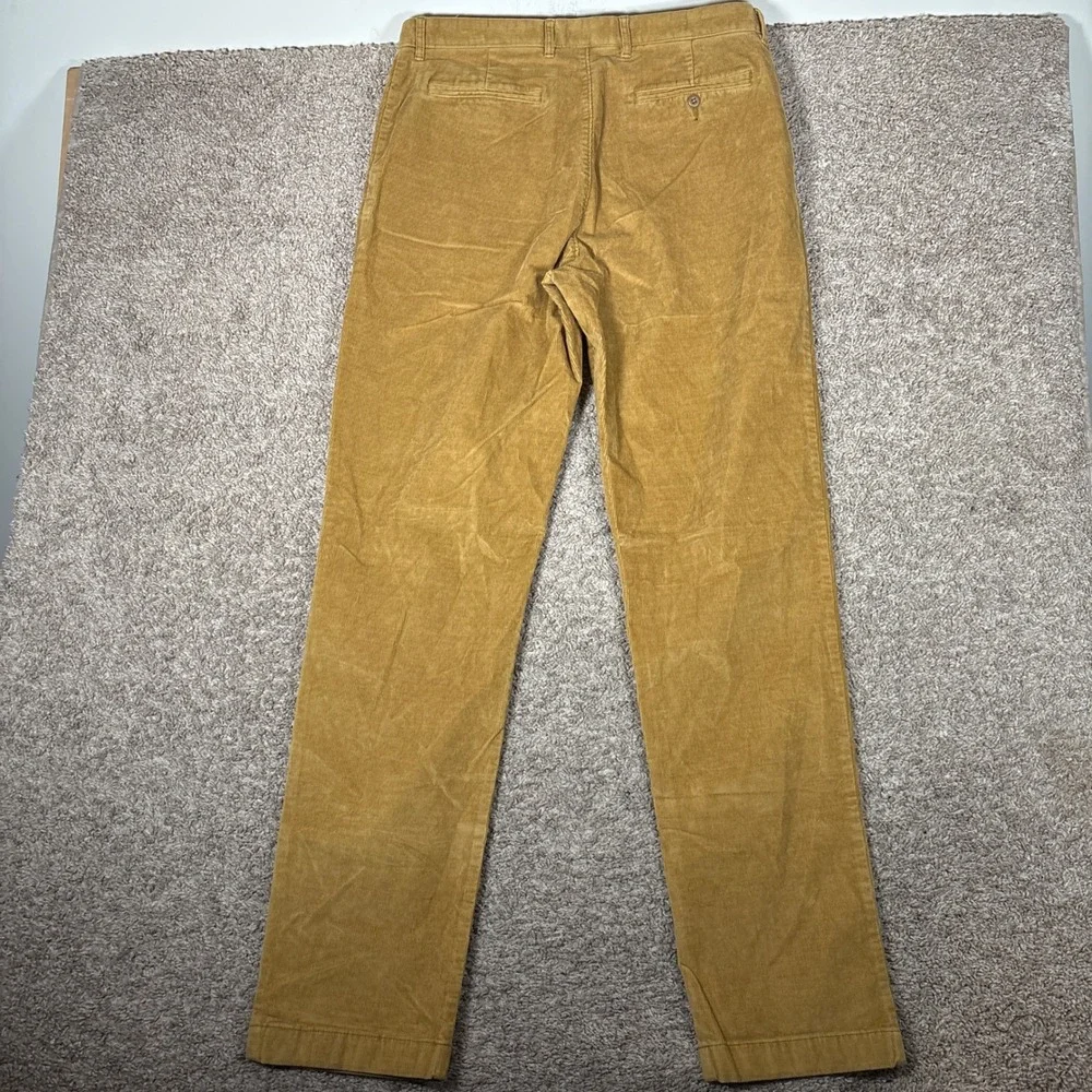 J.Crew Mens Oarsman Classic Straight Corduroy Pants 34x36 Mustard Tan Stretch
